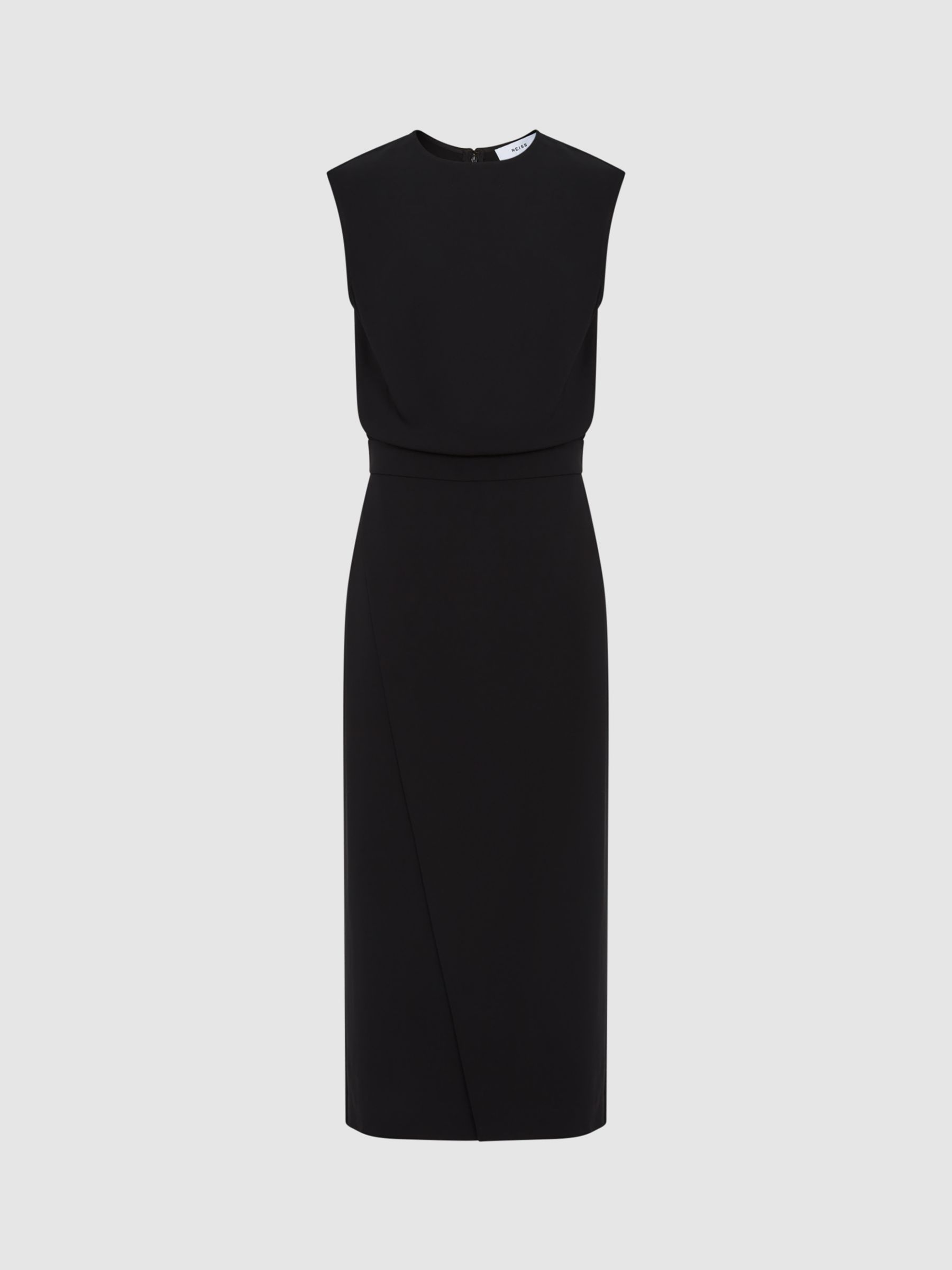 Reiss Layla Wrap Skirt Midi Dress, Black at John Lewis & Partners