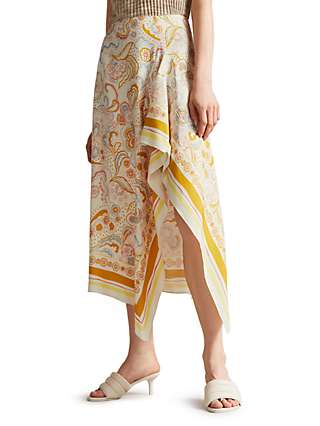 Ted Baker Rafaele Floral Midi Skirt, Yellow/Multi