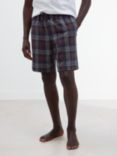 John Lewis Organic Cotton Multi Check Pyjama Shorts, Blue