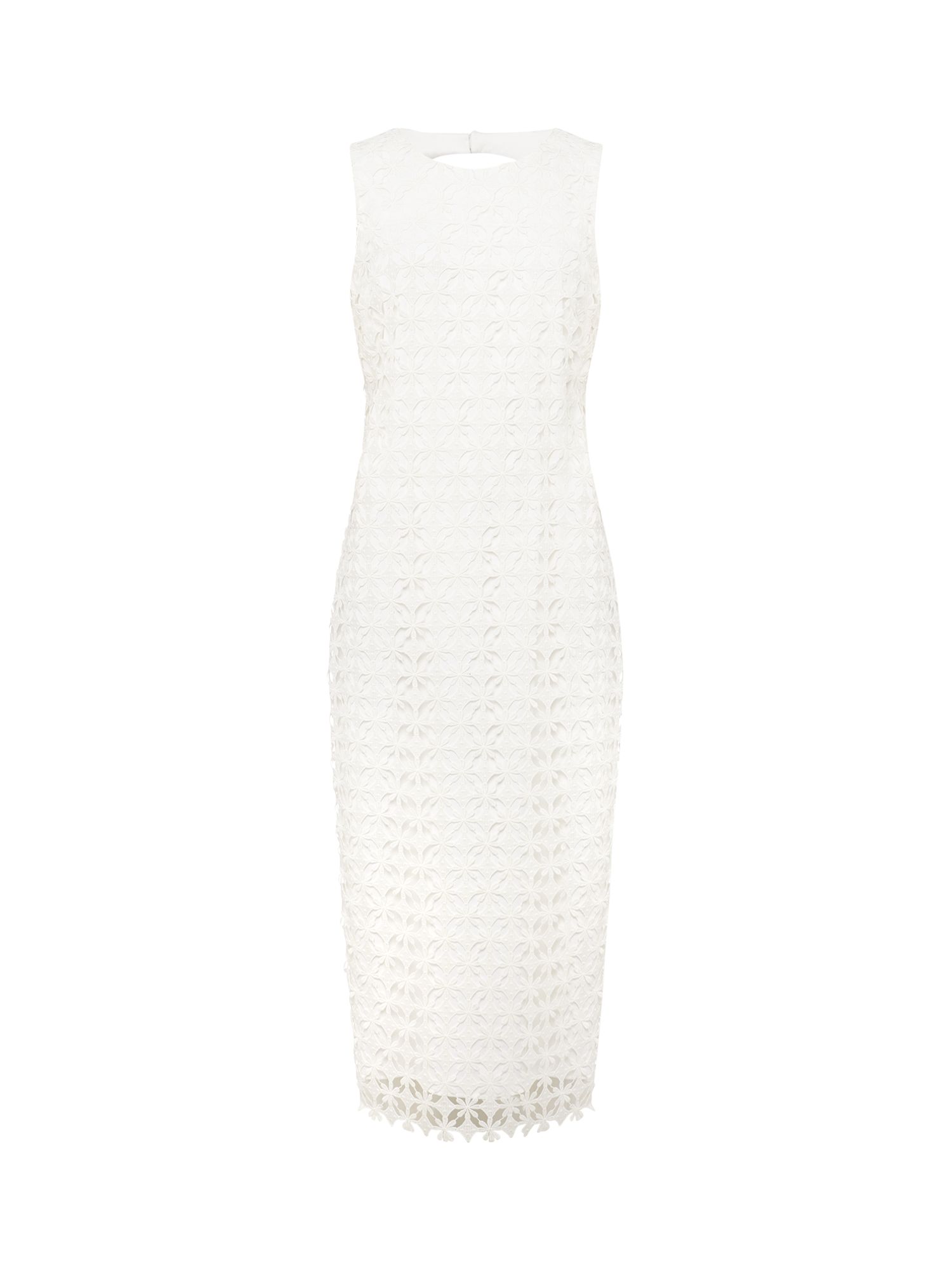 Phase Eight Novah Lace Midi Dress, White at John Lewis & Partners