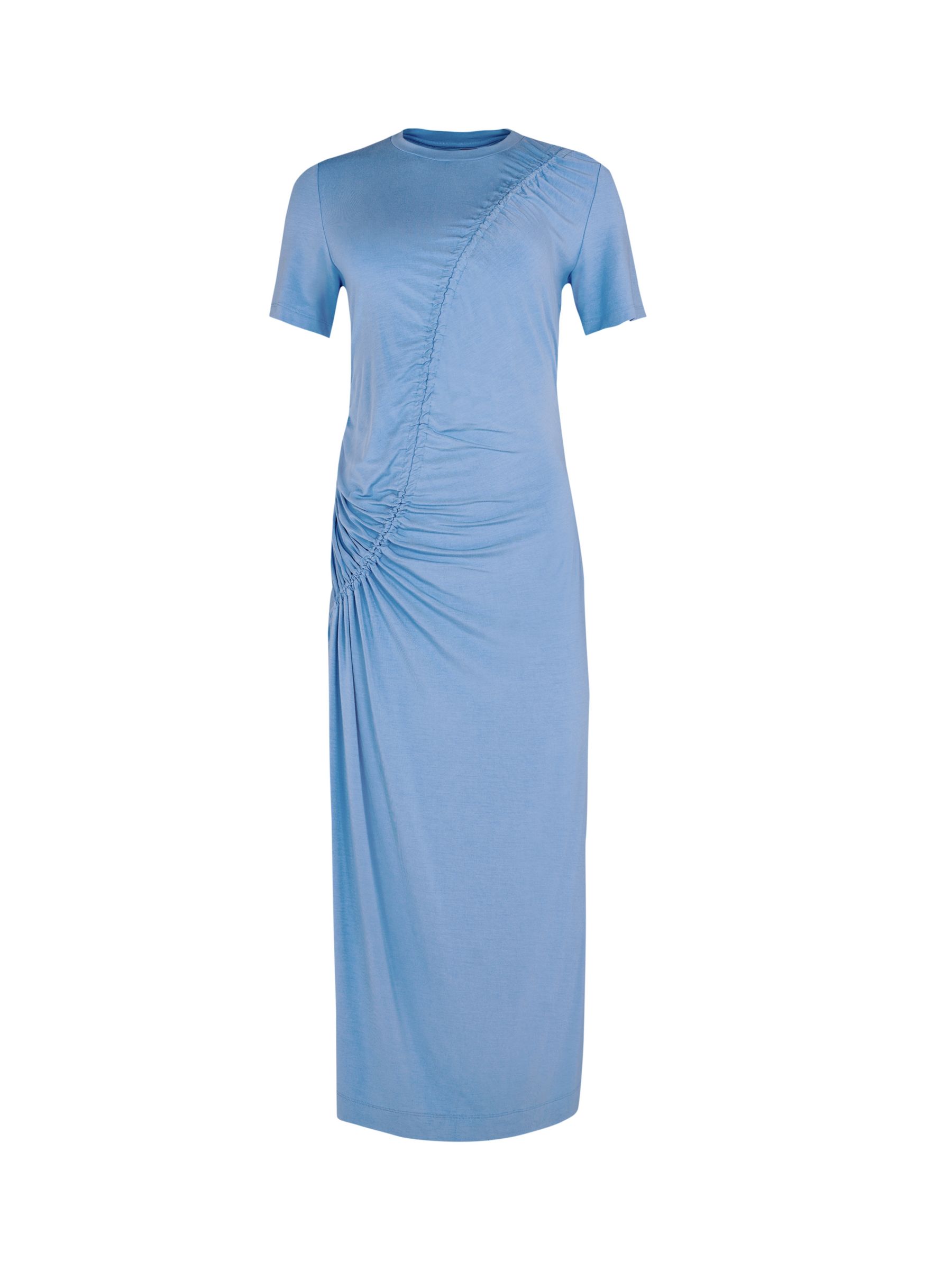 Sweaty Betty Ambience Ruched Midi Dress, Regatta Blue, XXS