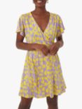 French Connection Islanna Wrap Dress, Soft Lilac/Yellow