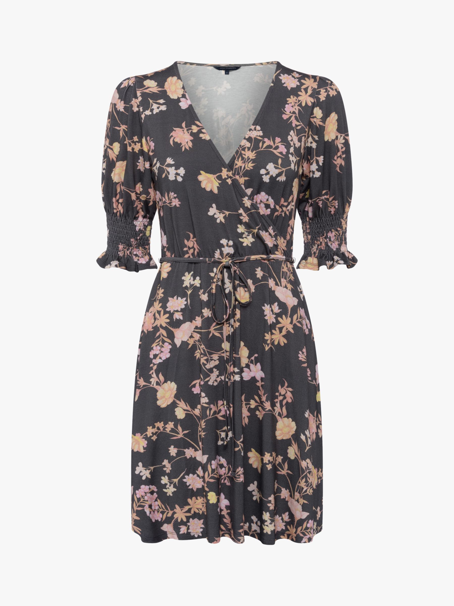 French Connection Pernille Diana Floral Print Dress, Warm Graphite ...