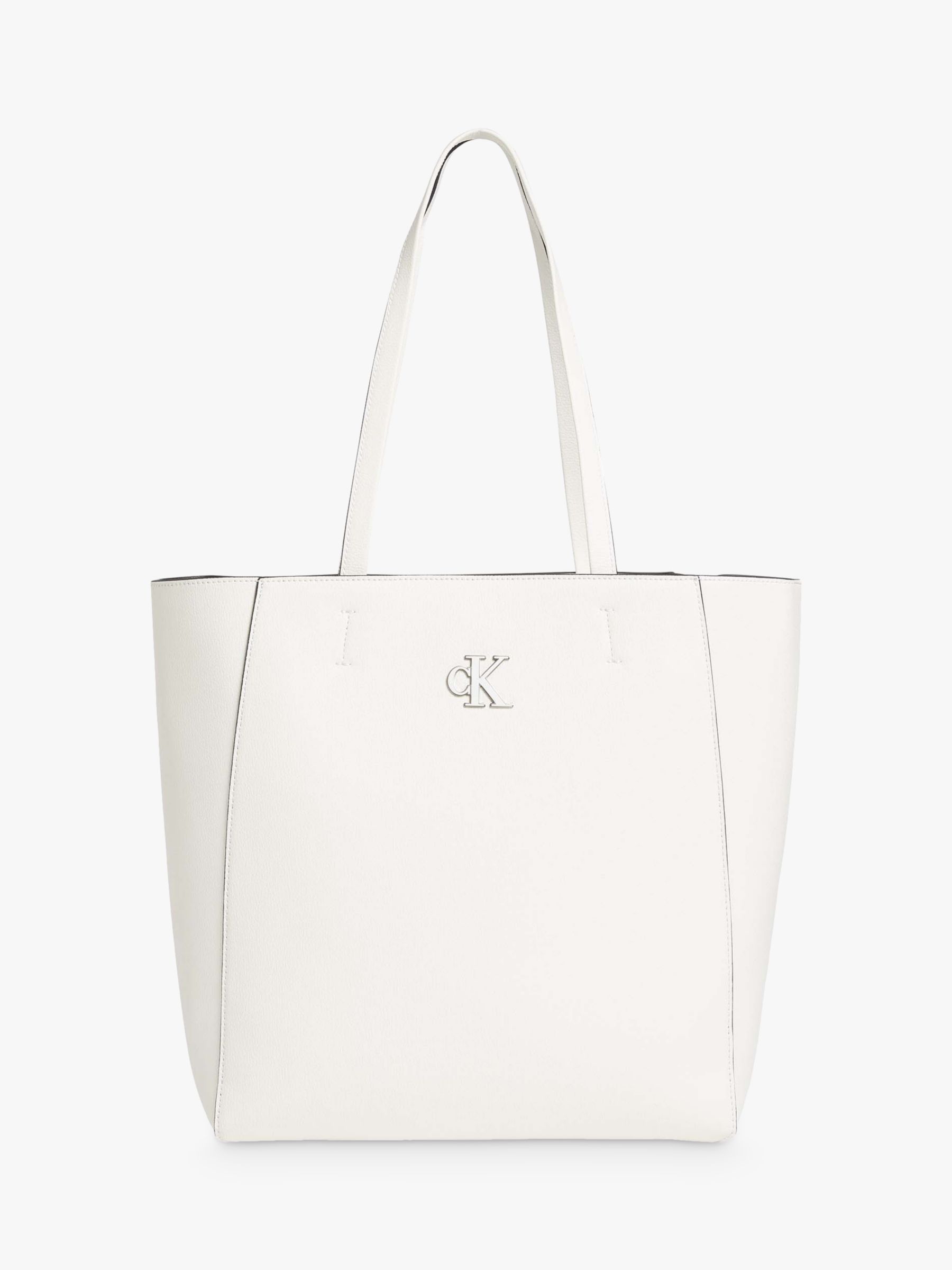 Calvin Klein Minimal Monogram Tote Bag, Warm White