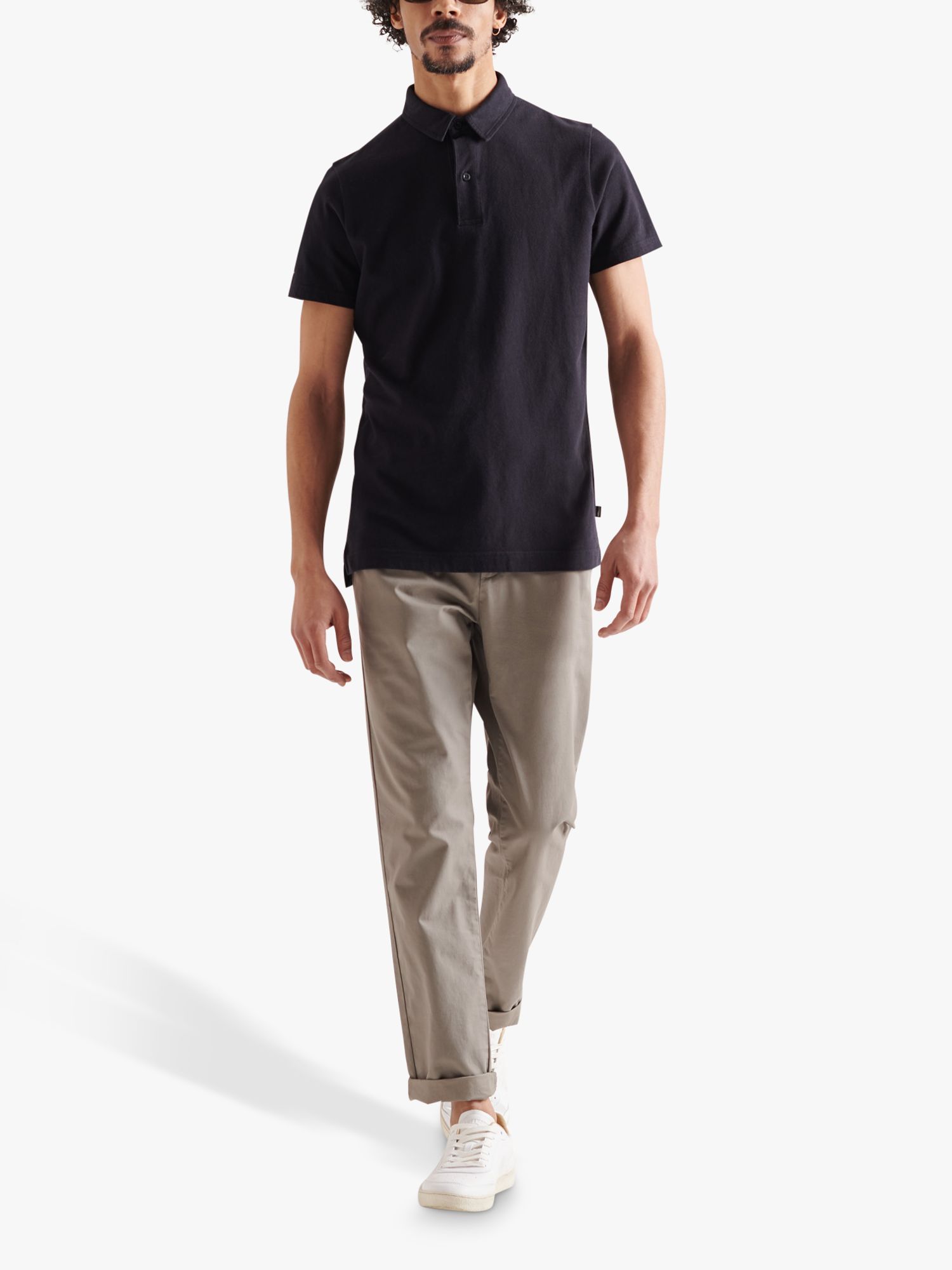 Superdry Studios Short Sleeve Polo Shirt, Black, S