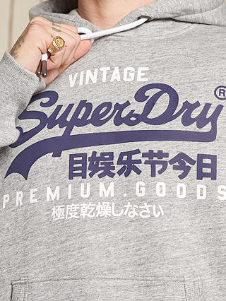 Superdry Vintage Logo Tri Hoodie, Grey Marl