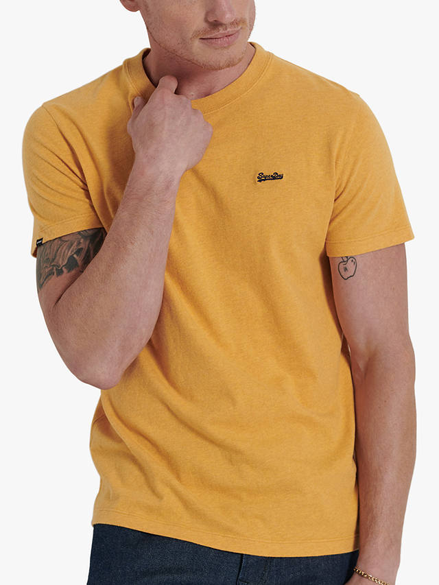 Superdry Organic Cotton Vintage Embroidered T-Shirt, Ochre Marl