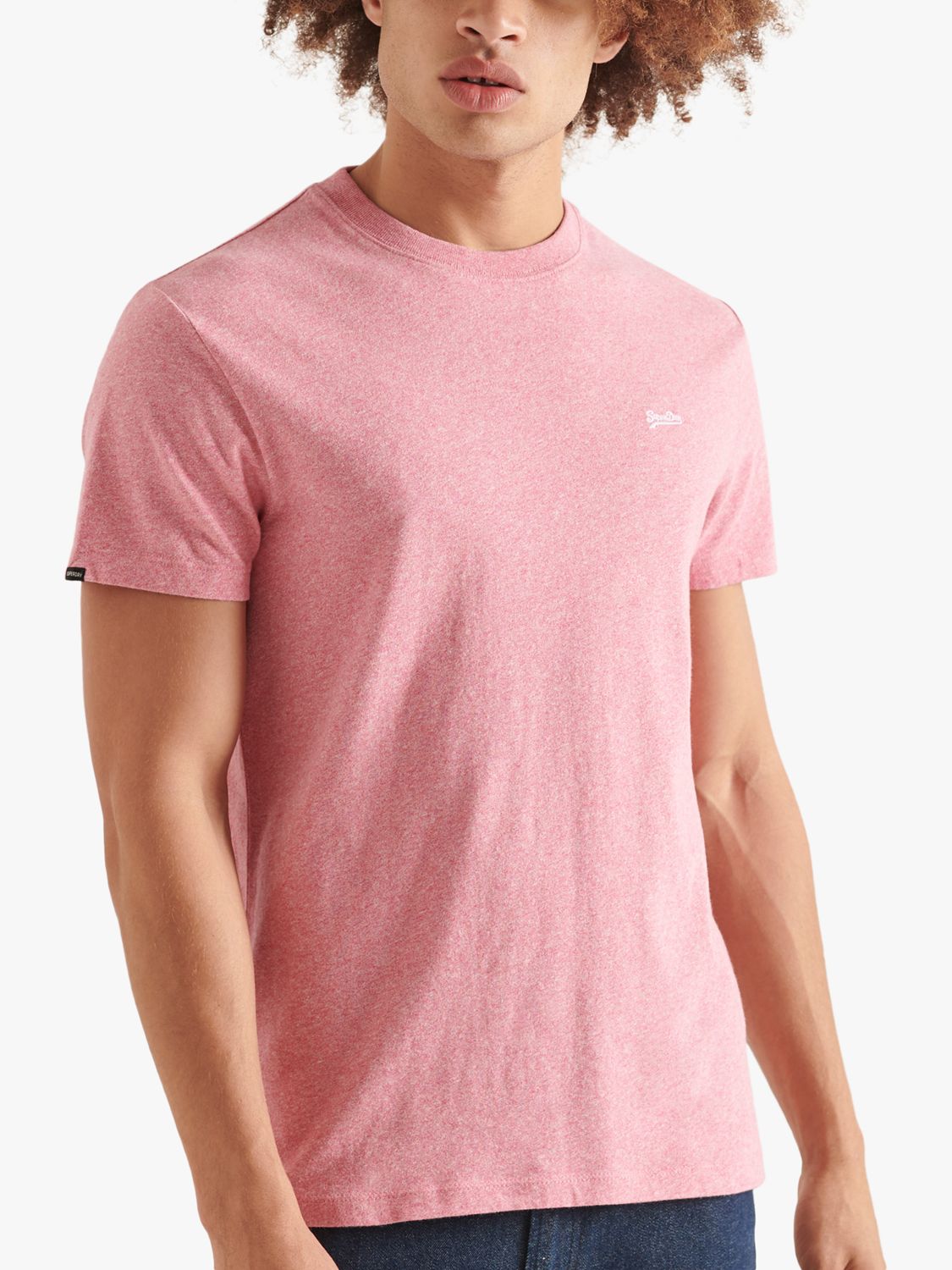 Women's Organic Cotton Vintage Logo T-Shirt in Soft Pink Marl