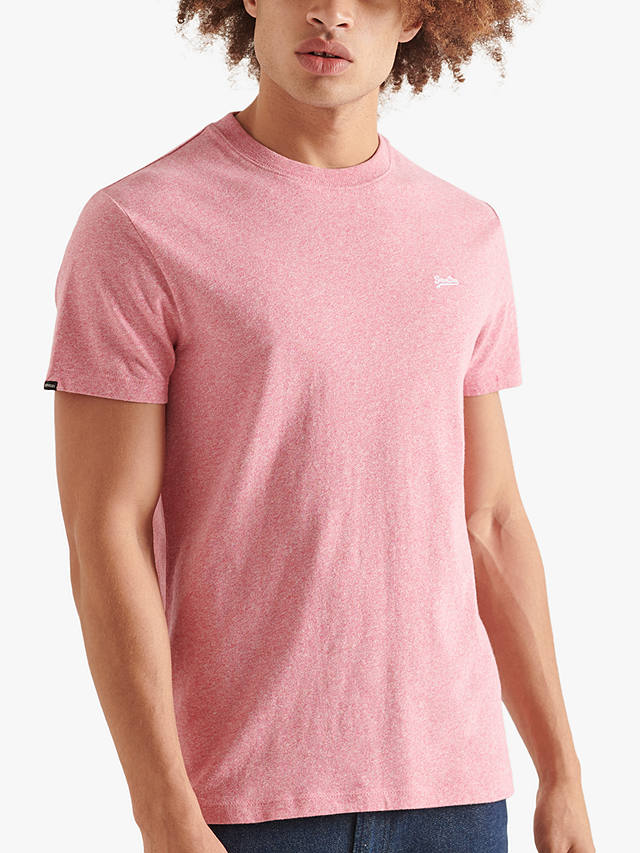 Superdry Organic Cotton Vintage Embroidered T-Shirt, Mid Pink Grit