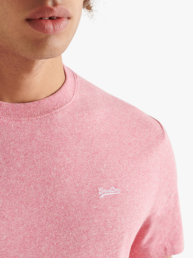 Superdry Organic Cotton Vintage Embroidered T-Shirt, Mid Pink Grit
