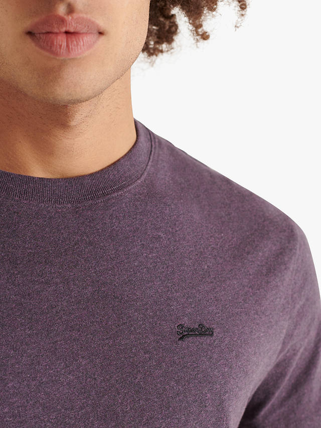 Superdry Organic Cotton Vintage Embroidered T-Shirt, Rich Purple Marl