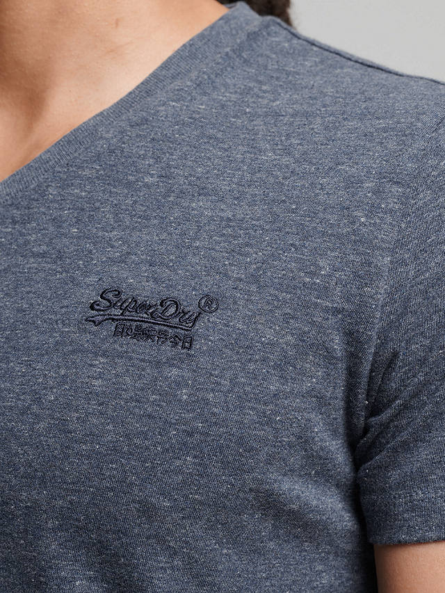 Superdry Classic Organic Cotton V-Neck T-Shirt, Navy Marl