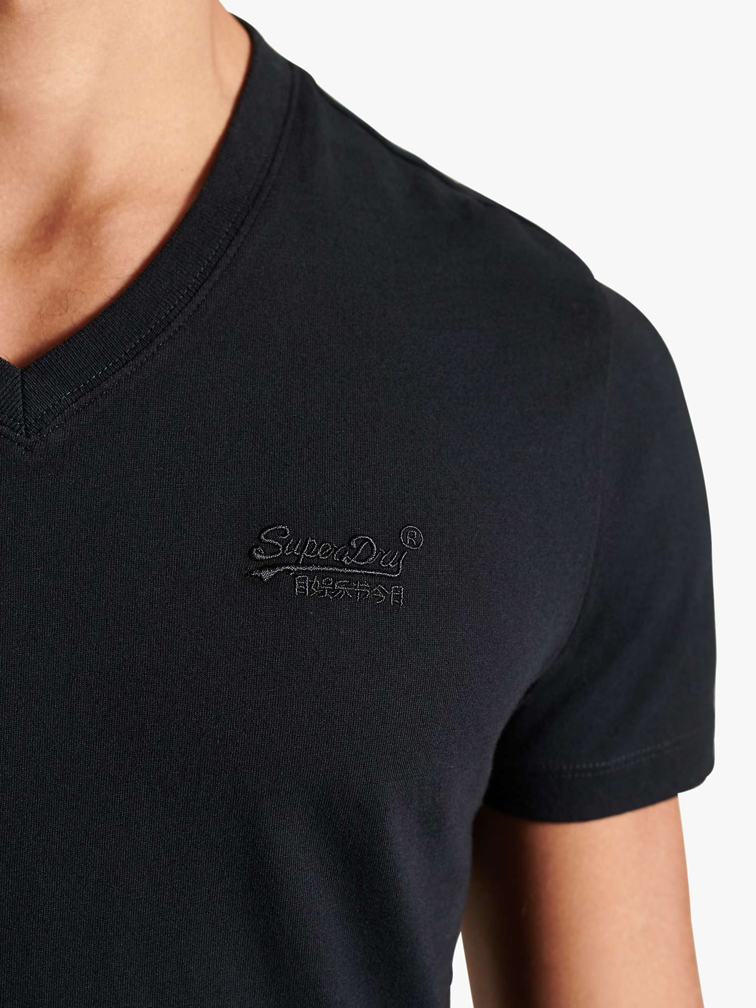Buy Superdry Vintage V-Neck T-Shirt, Black Online at johnlewis.com