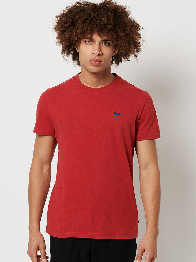 Superdry Organic Cotton Vintage Embroidered T-Shirt, Hike Red Marl
