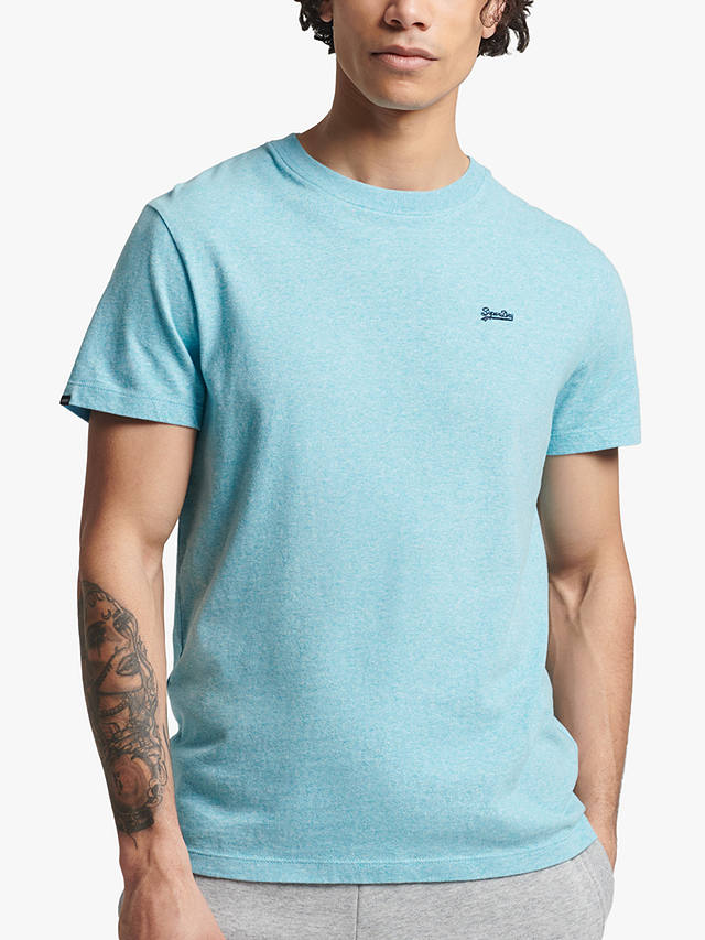 Superdry Micro Embroidered Creek T-Shirt, Turquoise Sea Grit