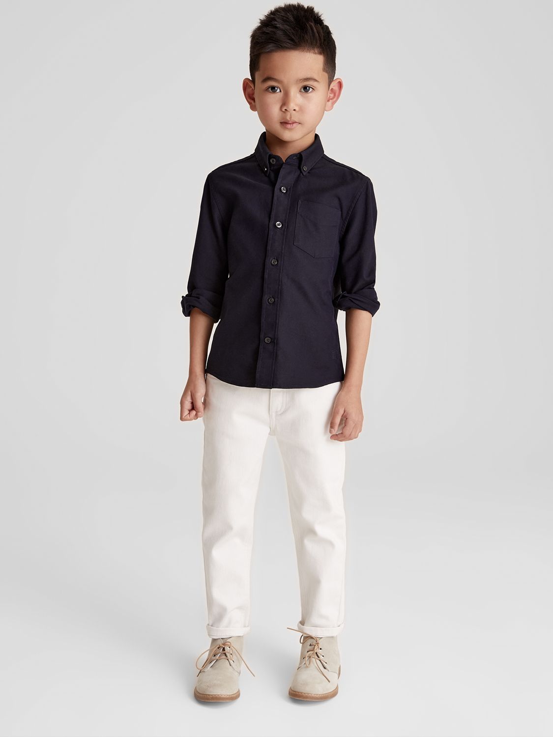 Reiss Kids' Greenwich Junior Shirt, Navy, 4-5 years