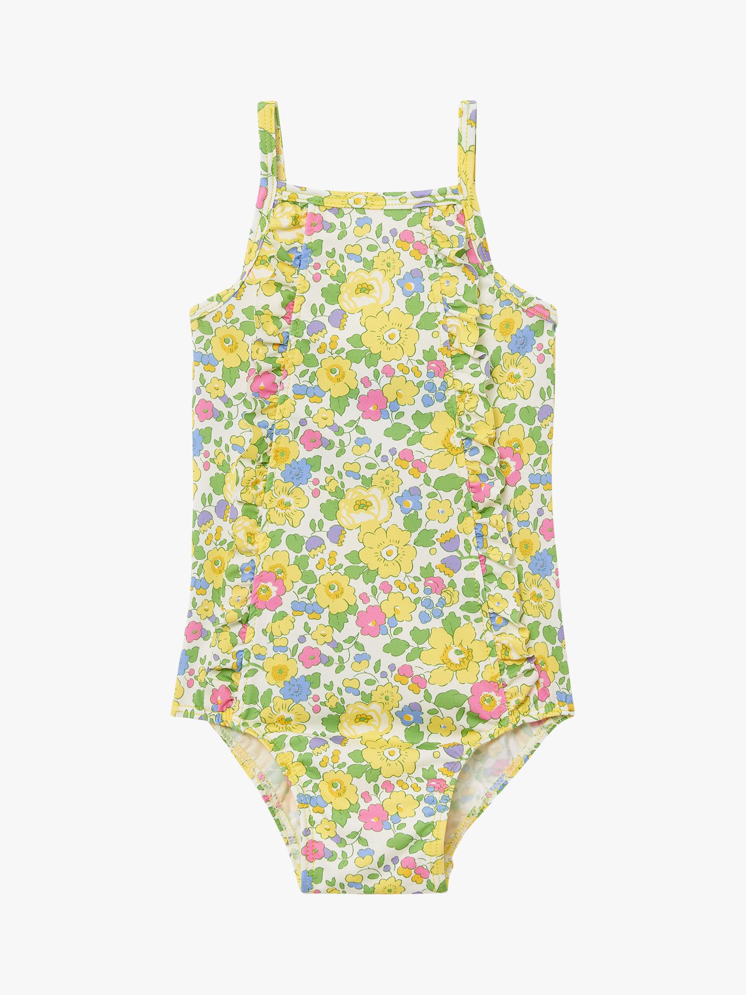 Trotters Baby Betsy Liberty Print Frill Swimsuit, Lilac Betsy, Yellow ...