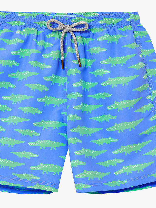 Trotters Crocodile Swim Shorts, Blue