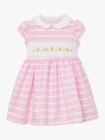 Trotters Baby Chick Smocked Stripe Dress, Pink, Pink