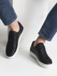 Reiss Finely Leather Trainers, Black