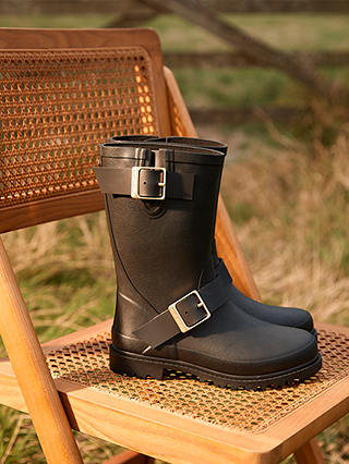 Mint Velvet Wynter Short Wellington Boots, Black Black