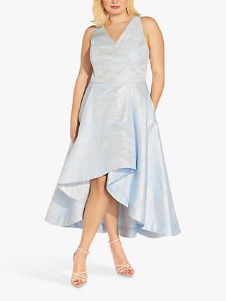 Adrianna Papell Plus Size Metallic Jacquard Midi Dress, Skywalk