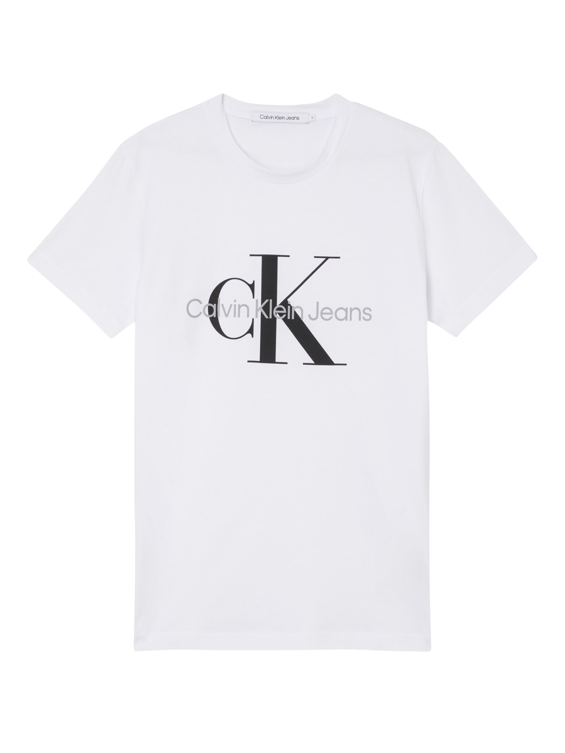 Calvin Klein Jeans Core Logo T-Shirt, Bright White at John Lewis