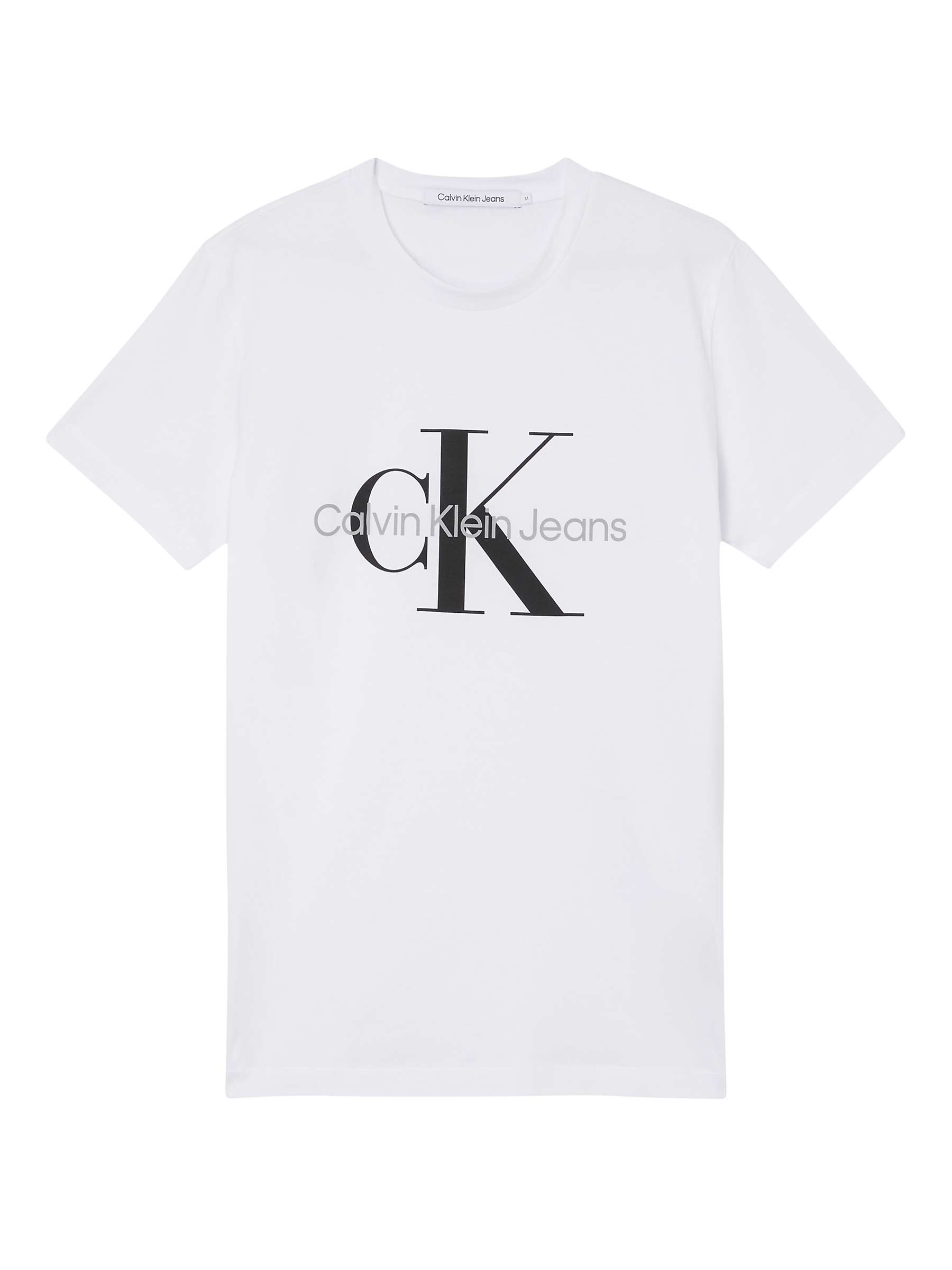 Calvin Klein Jeans Core Logo T-Shirt, Bright White at John Lewis & Partners
