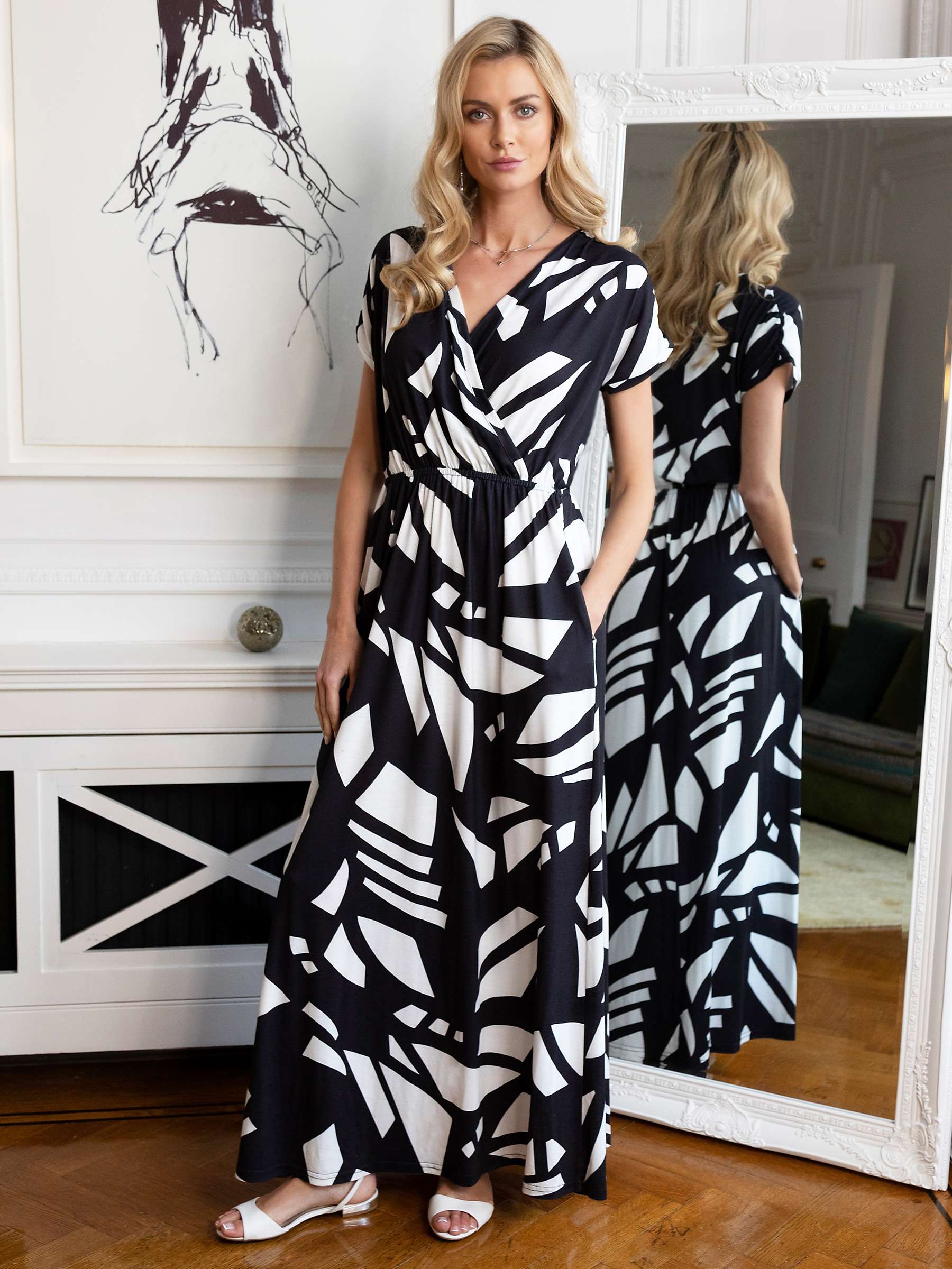 Buy HotSquash Iconic Abstract Print Maxi Dress, Matisse Black/White Online at johnlewis.com