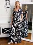 HotSquash Iconic Abstract Print Maxi Dress, Matisse Black/White