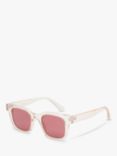 Mango Ana Women's Square Sunglasses, Light Pastel Pink