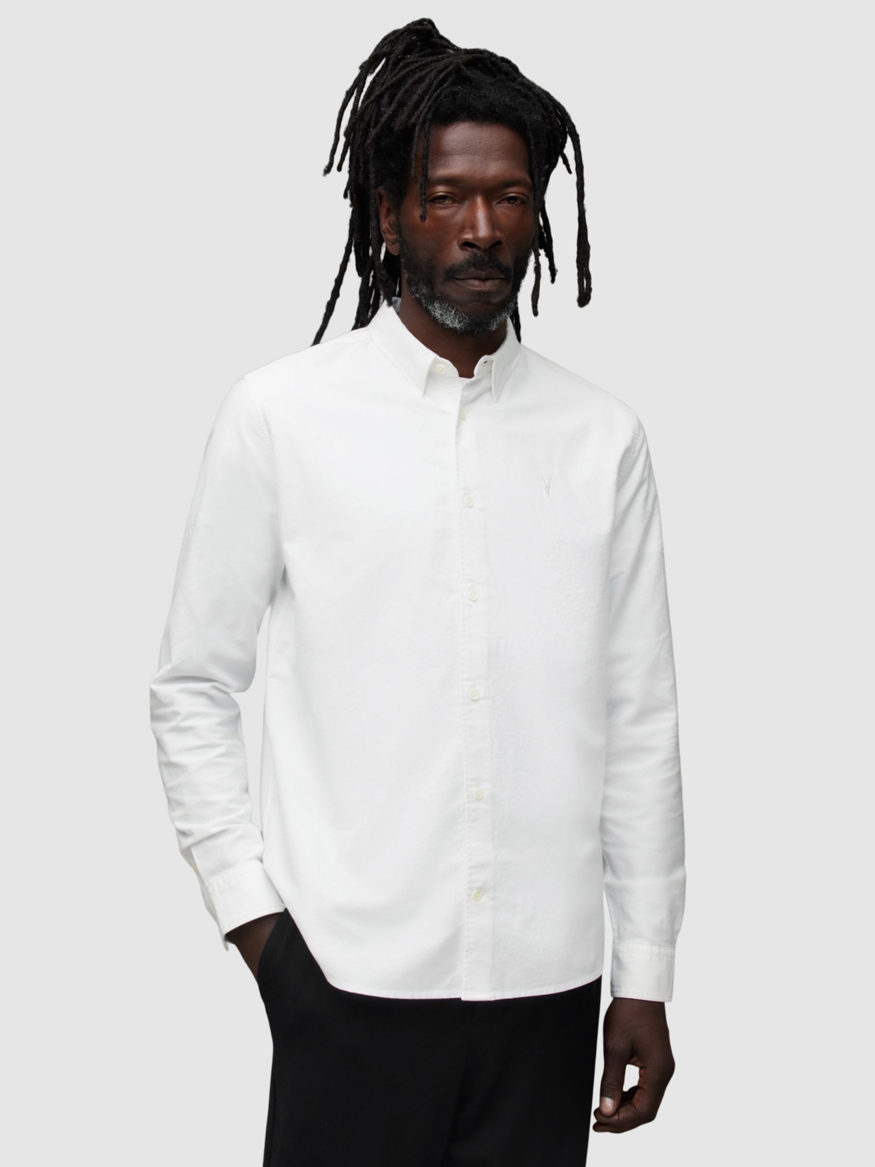 AllSaints Hermosa Shirt, White at John Lewis & Partners