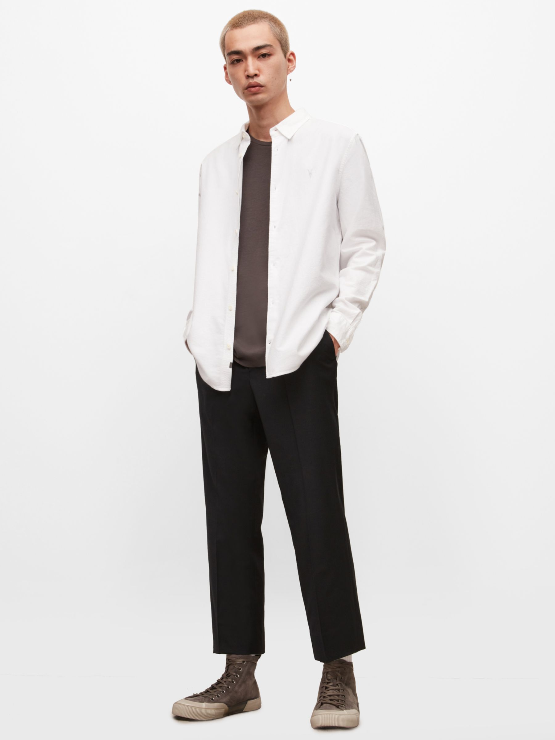 AllSaints Hermosa Shirt, White at John Lewis & Partners