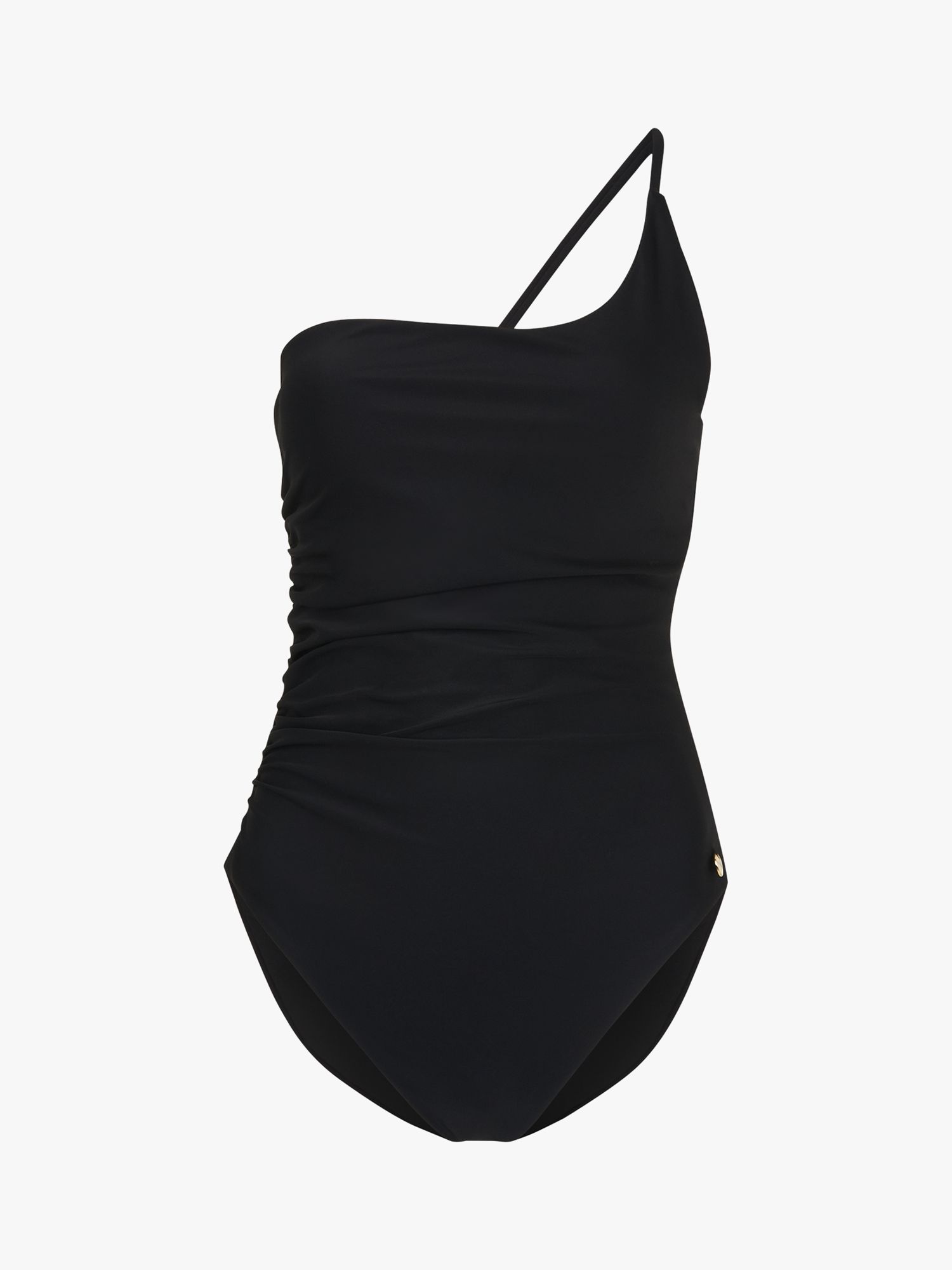 Whistles One Shoulder Swimsuit, Black at John Lewis & Partners