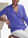 Pure Collection V-Neck Cashmere Cardigan, Purple