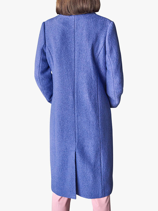 Pure Collection Wool Blend Midi Coat, Bluebell