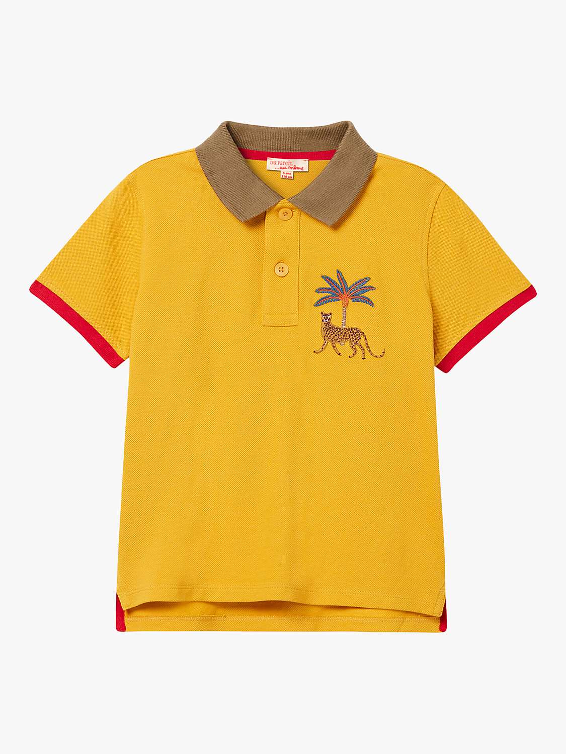 Buy Du Pareil au même Leopard Polo Shirt, Yellow Online at johnlewis.com