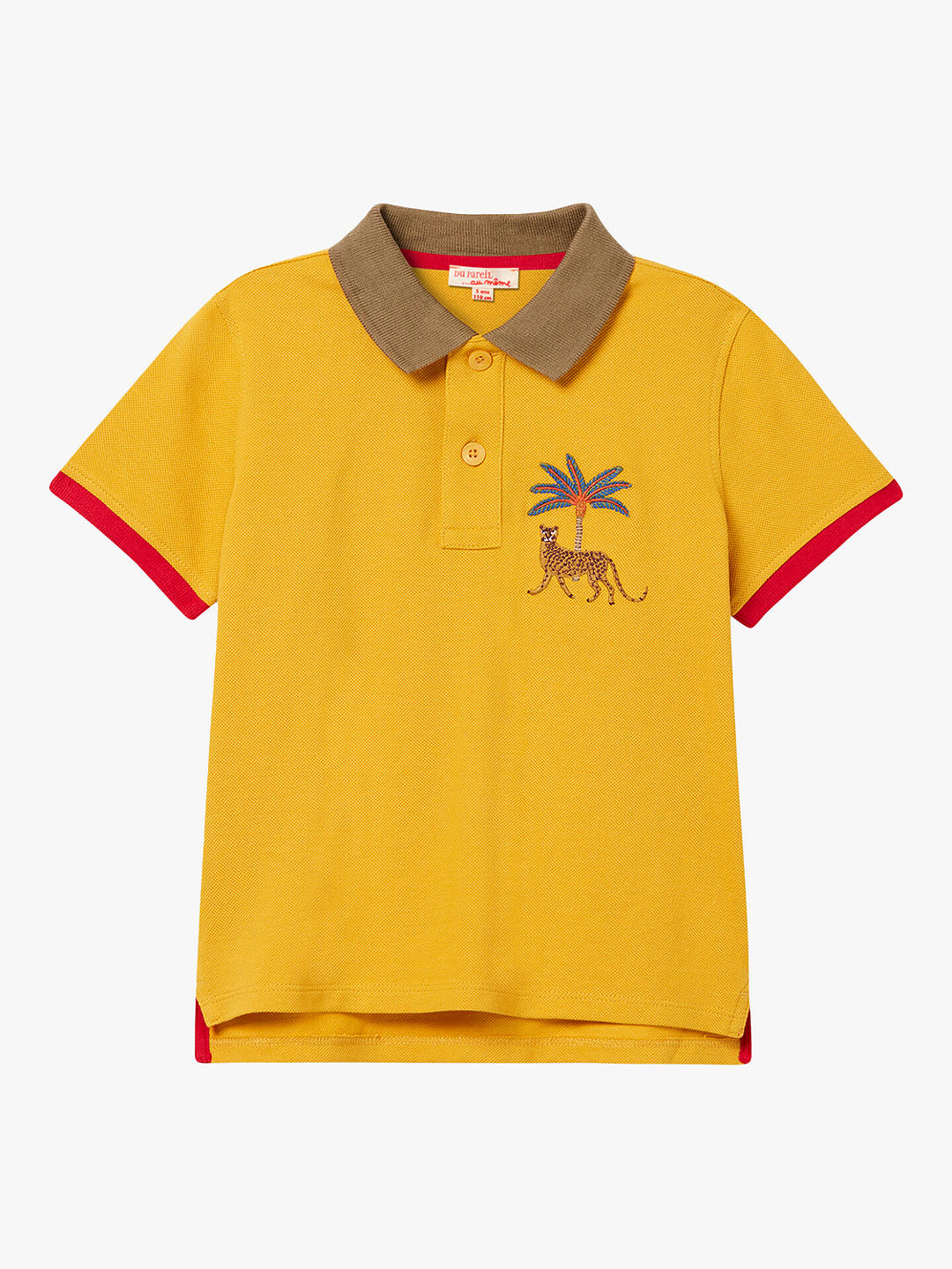 Du Pareil au même Leopard Polo Shirt, Yellow