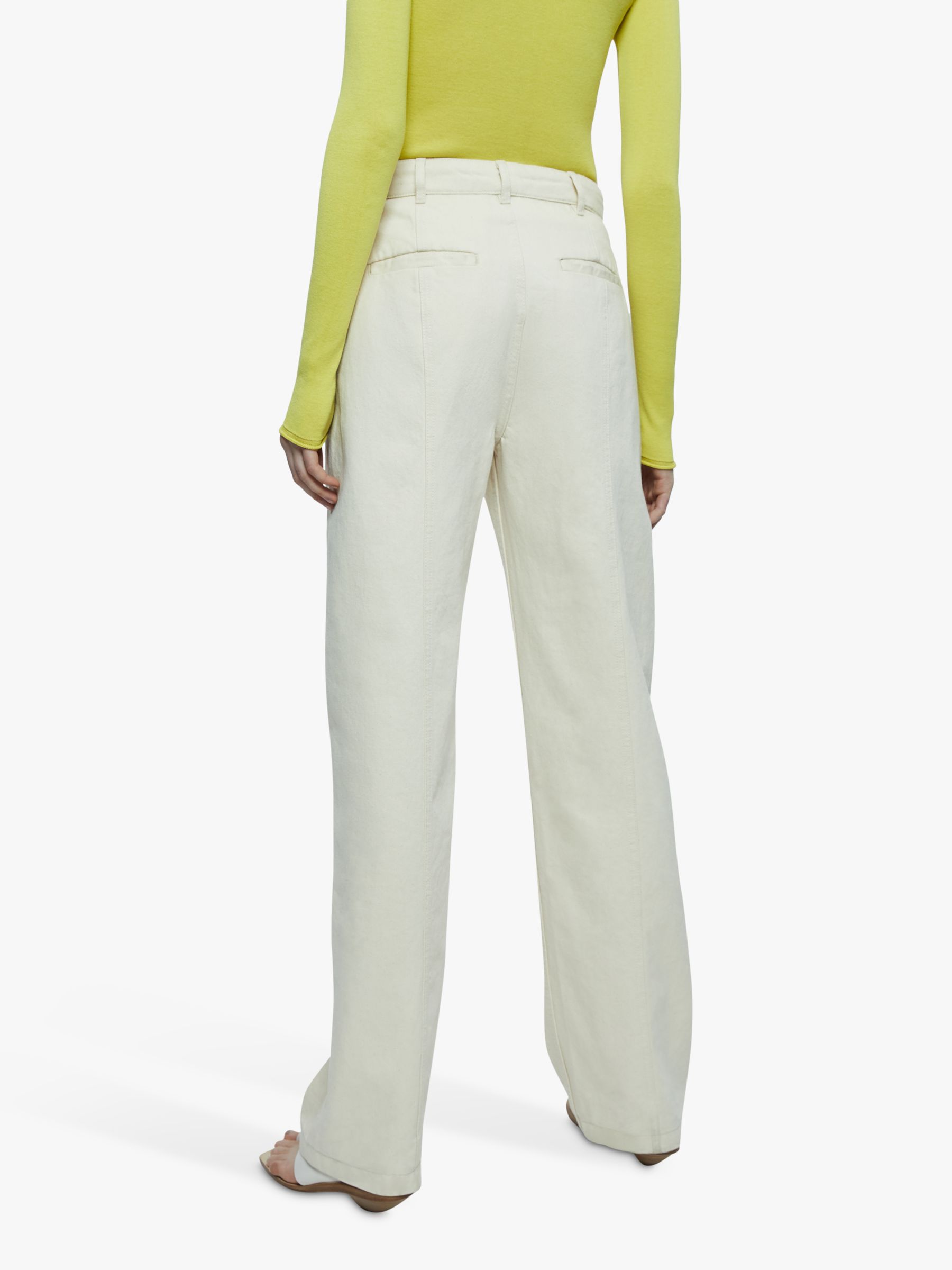 Jigsaw Tailored Loose Leg Jeans, Ecru at John Lewis & Partners