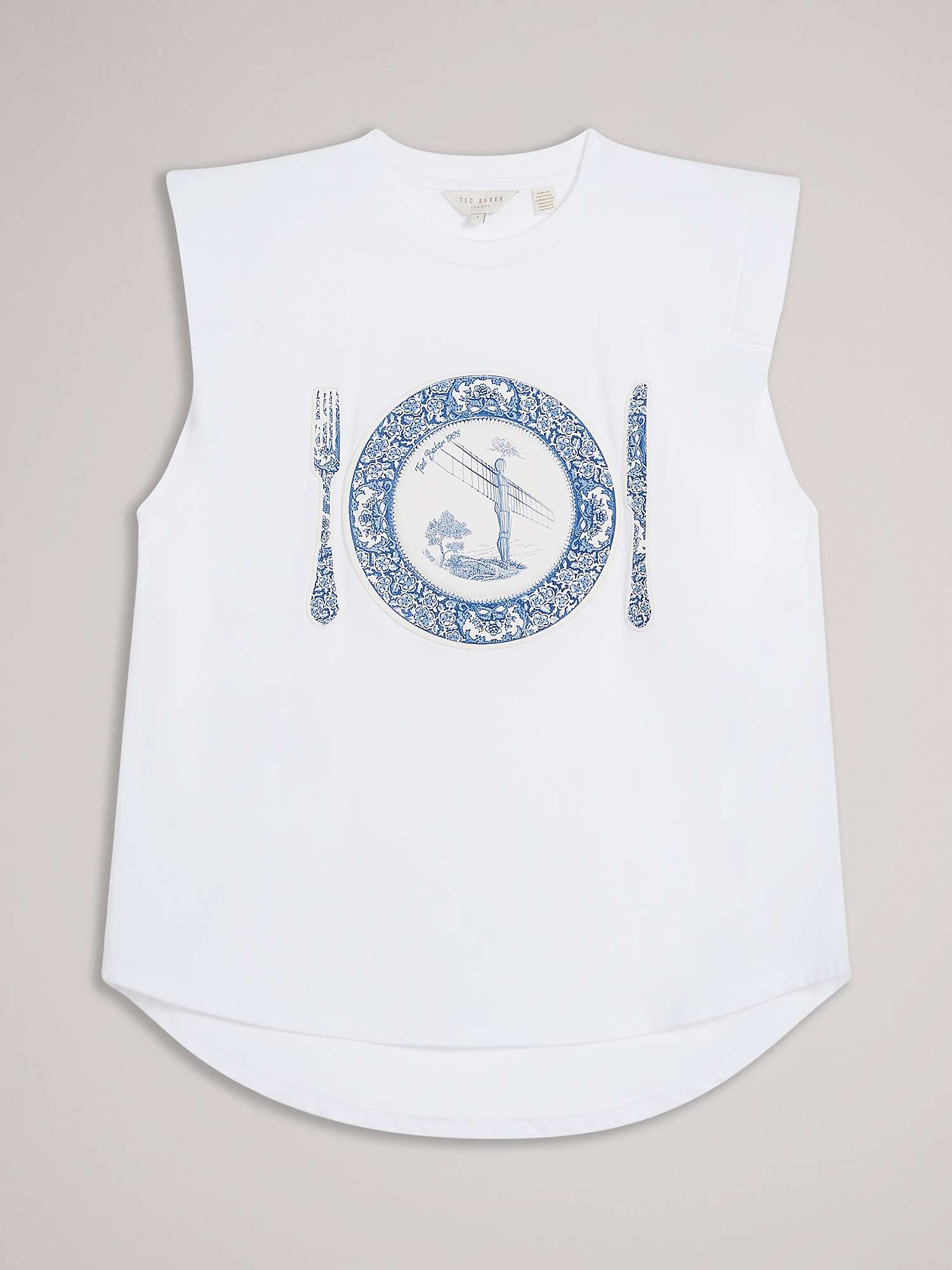 Buy Ted Baker Yanni Applique Plate Vest Top, White Online at johnlewis.com
