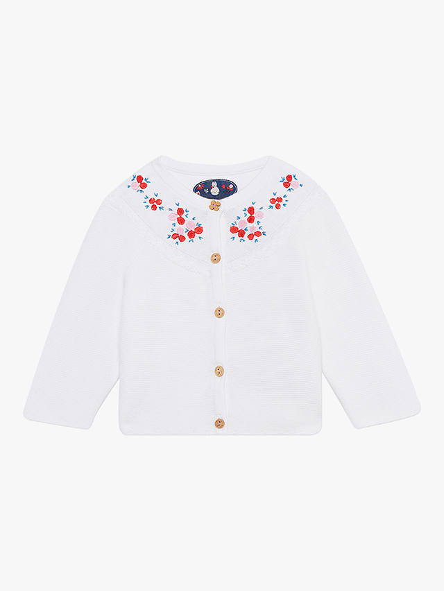 Sergent Major Baby Embroidered Floral Cardigan, Off White