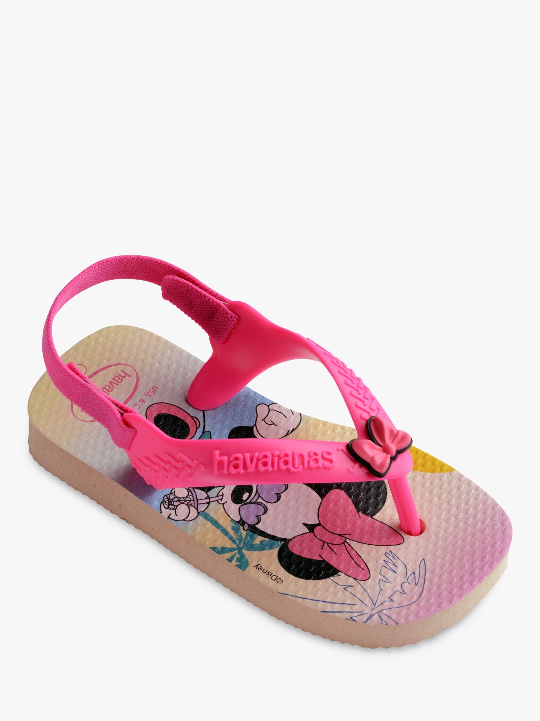 Havaianas Children's Minnie Mouse Flip Flops, Pink at John Lewis & Partners