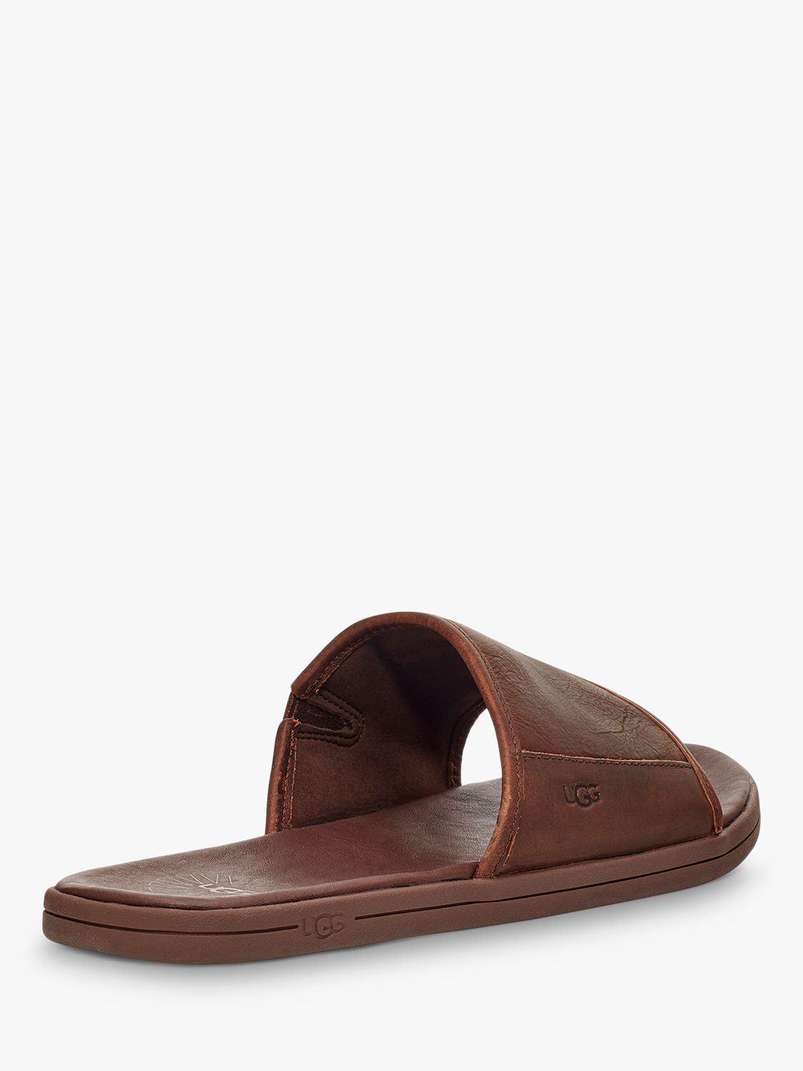 Buy UGG Seaside Leather Slider Sandals, Luggage Online at johnlewis.com