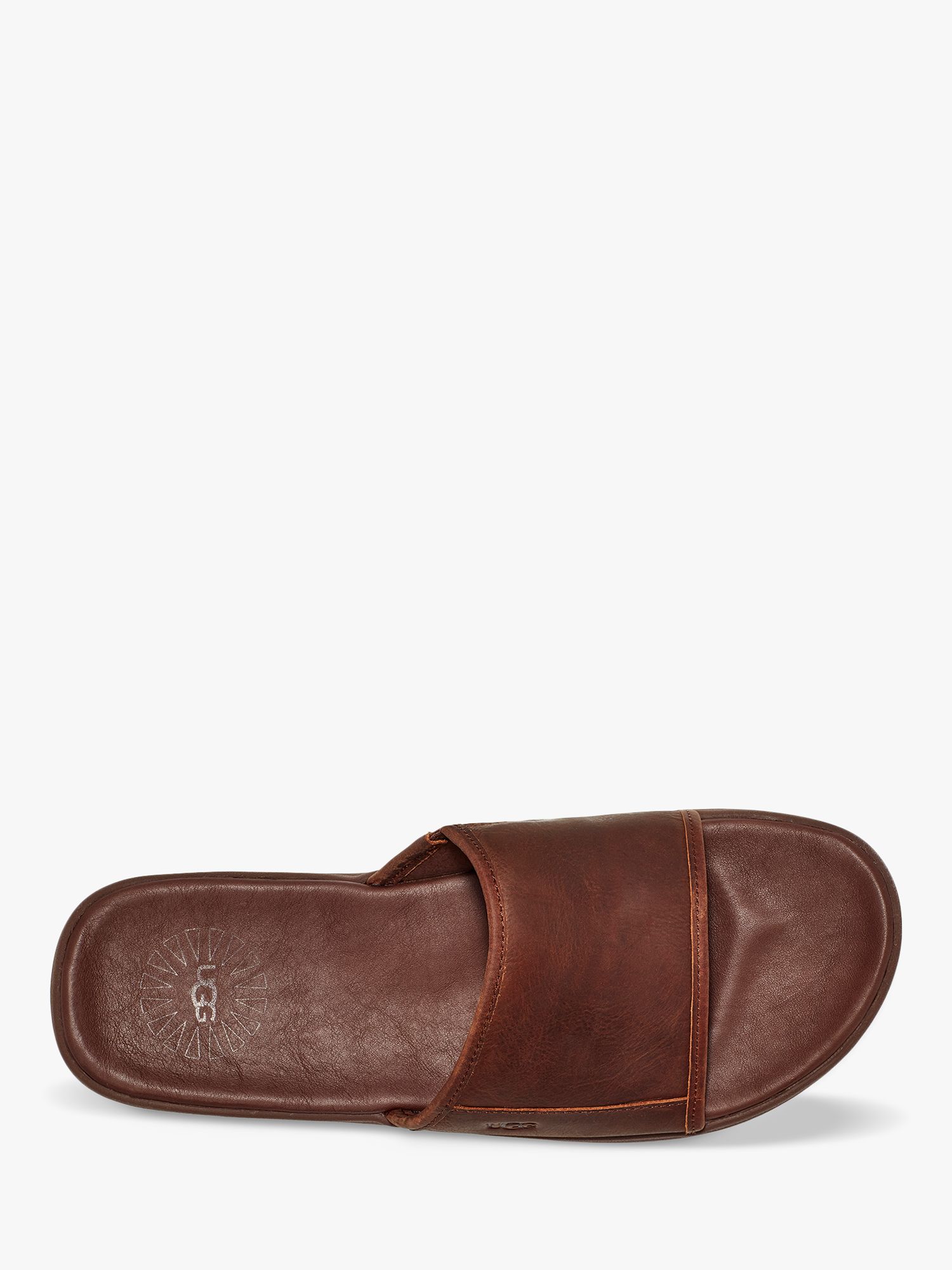 UGG Seaside Leather Slider Sandals, Luggage, 7