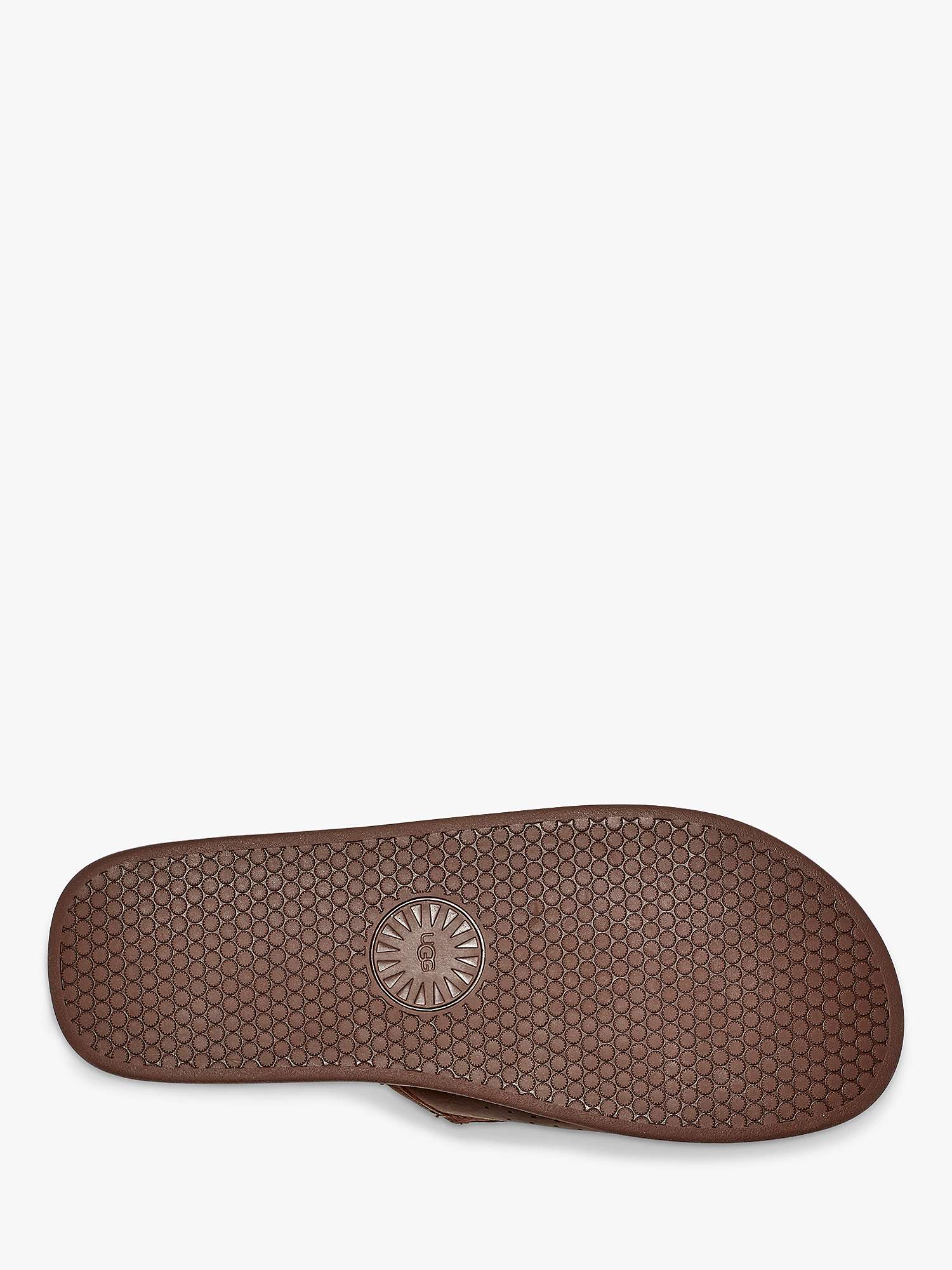 Buy UGG Seaside Leather Slider Sandals, Luggage Online at johnlewis.com