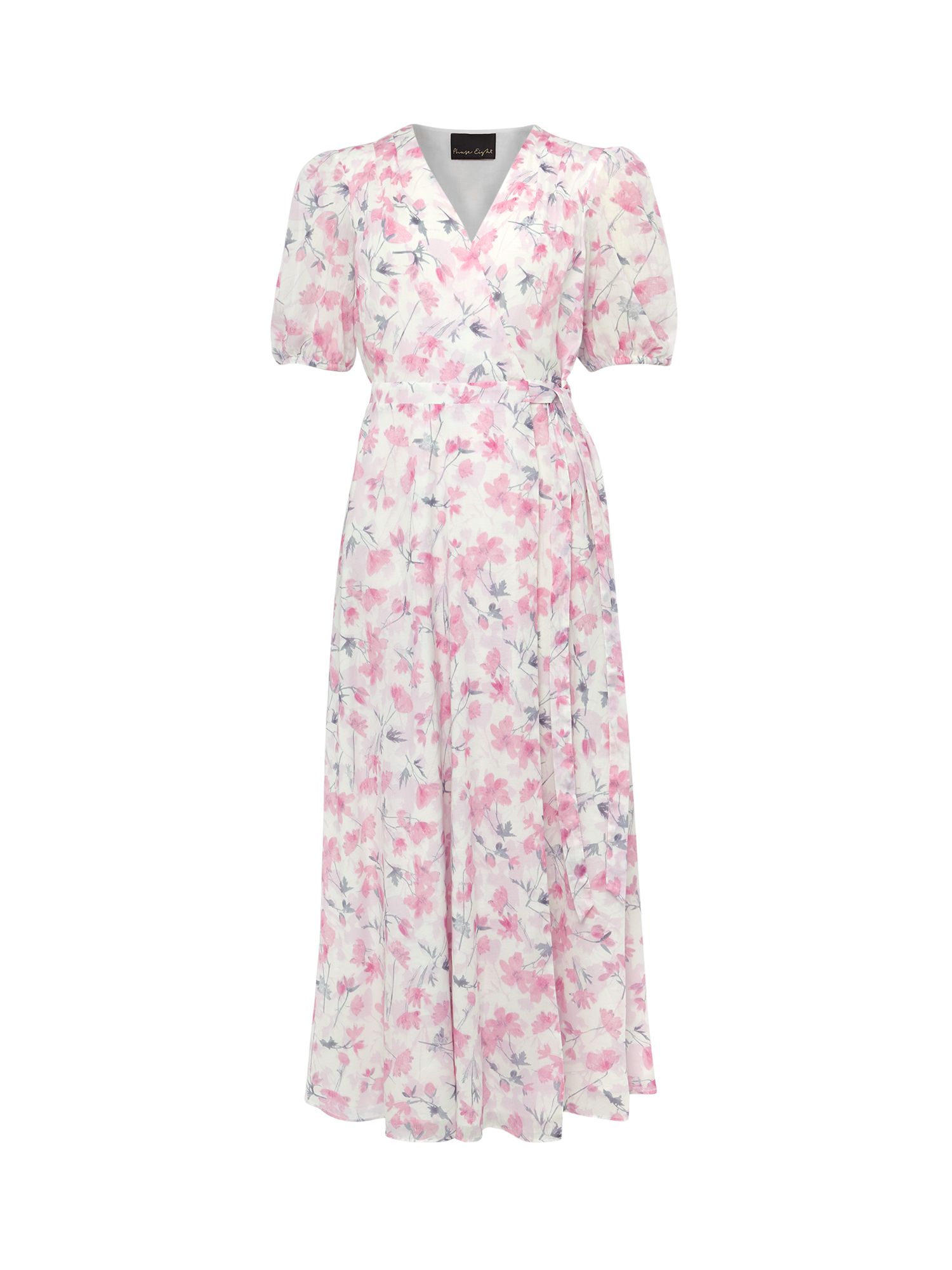Phase Eight Gabriella Floral Midi Dress, Pink/Multi at John Lewis ...