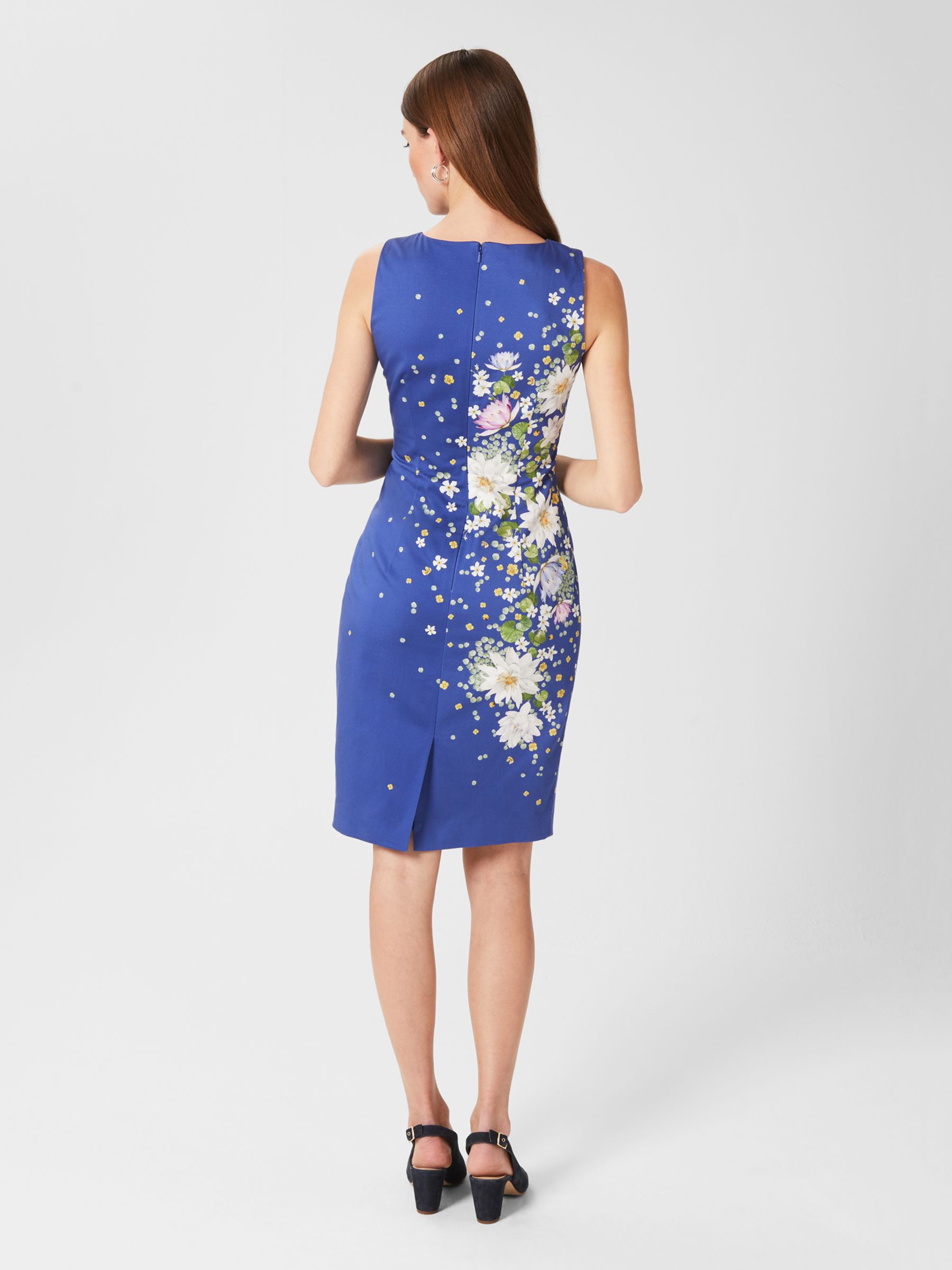 Hobbs Fiona Floral Shift Dress, Cobalt/Multi, 6