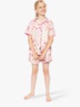 Cyberjammies Kids' Vanessa Ditsy Floral Print Shortie Pyjama Set, Peach