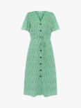 Great Plains Summer Ikat Midi Dress, Cool Green