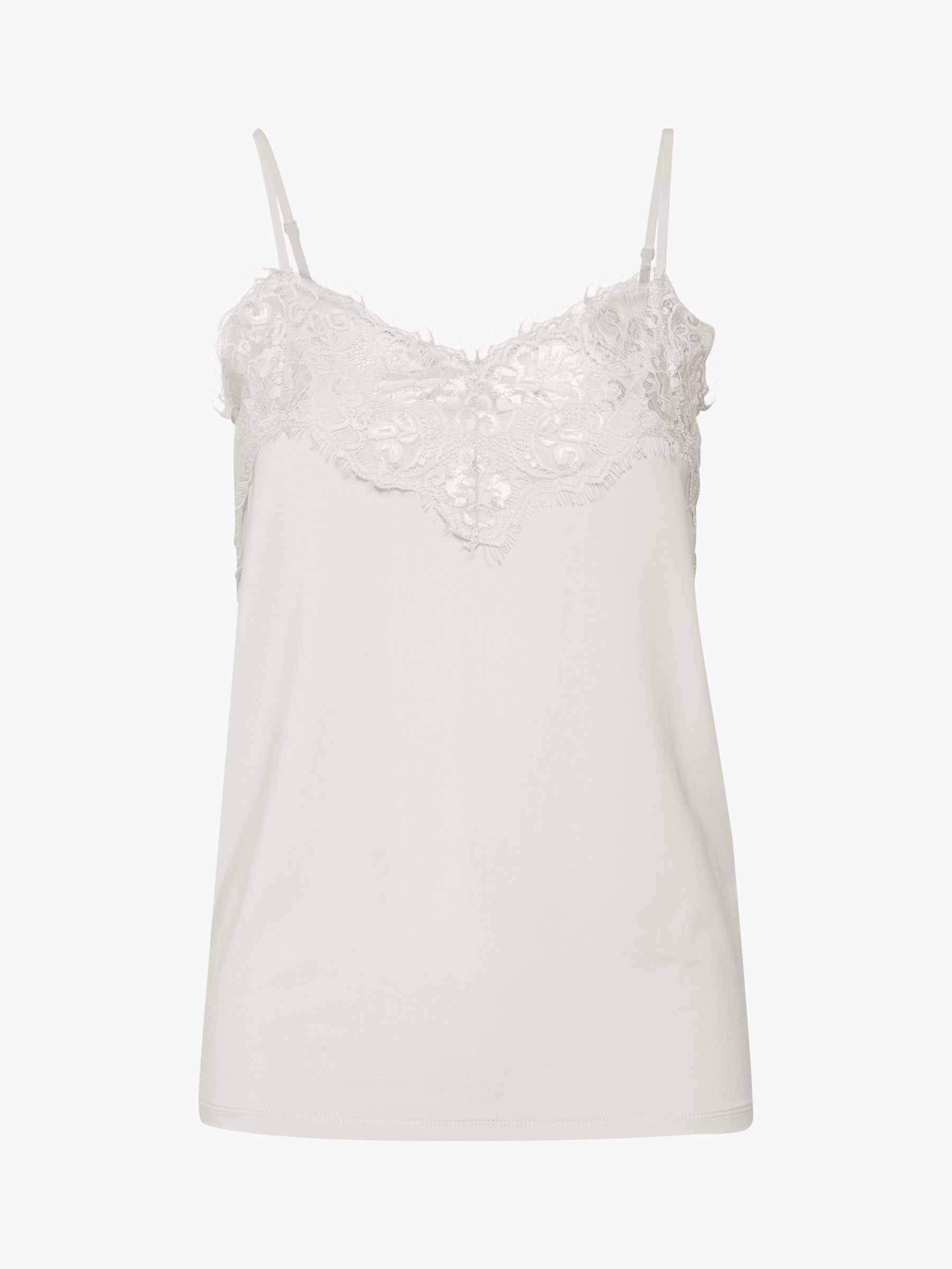 Soaked In Luxury Clara Lace Trim Camisole, Broken White, XS